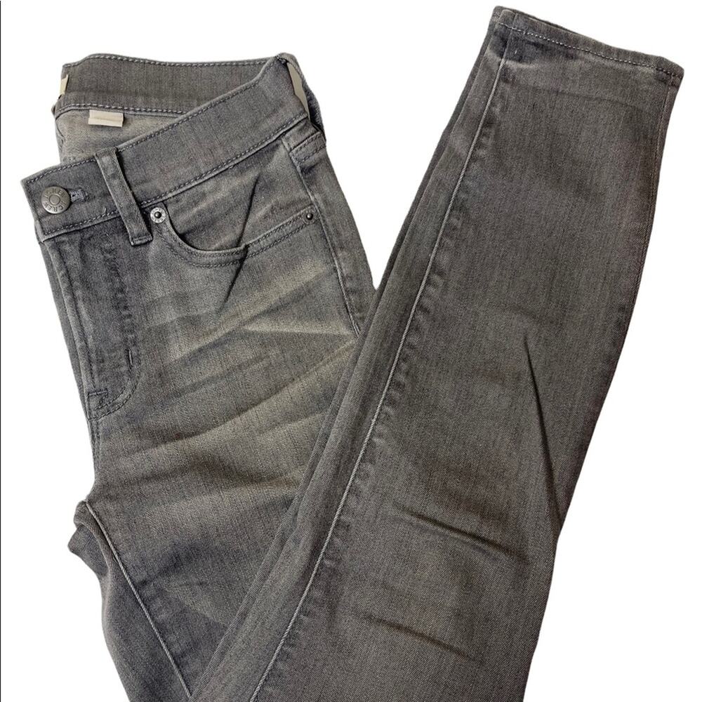 J. Crew Mid Rise Distressed Skinny Jean Grey Size 24